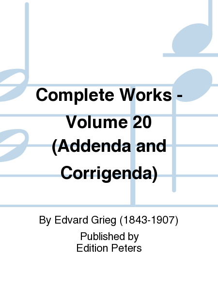 Complete Works - Volume 20 (Addenda and Corrigenda)