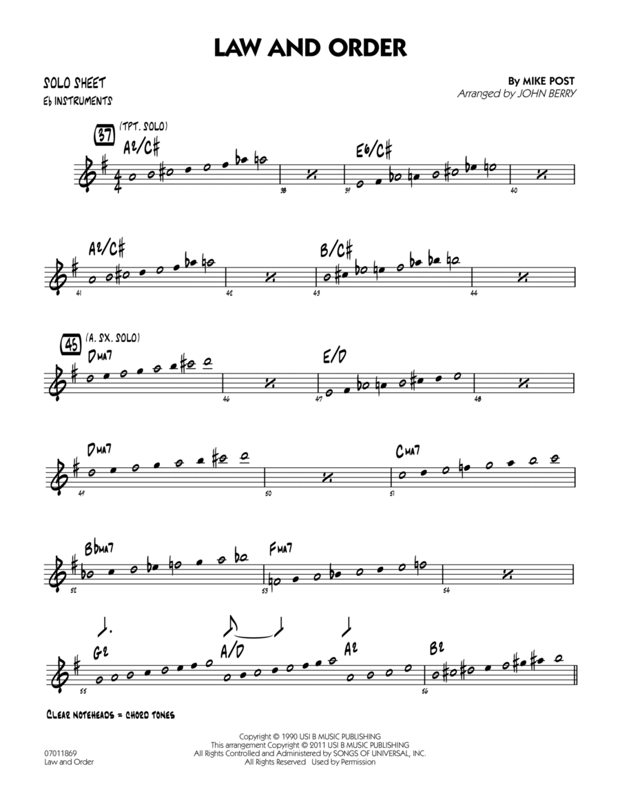 Law And Order - Eb Solo Sheet