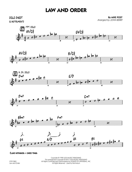 Law And Order - Eb Solo Sheet