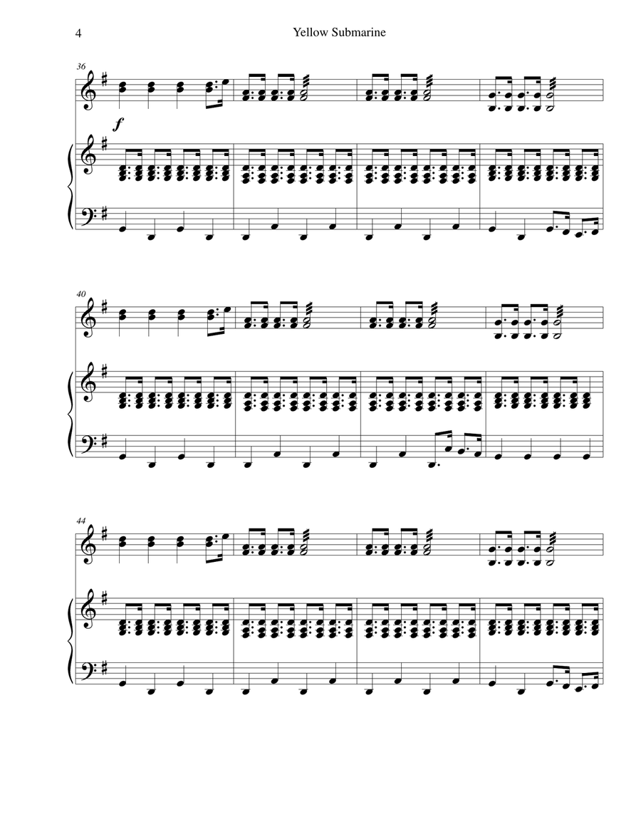 Yellow Submarine Piano scores gallery preview page 4