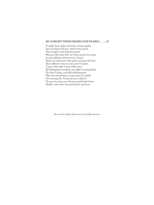 3. O might those sighes and teares from The Holy Sonnets of John Donne (Downloadable)