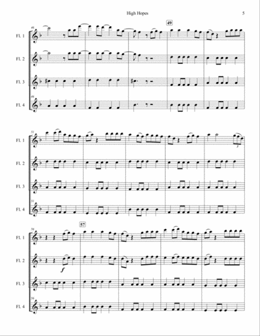 High Hopes High Hopes Woodwind Quartet scores gallery preview page 5