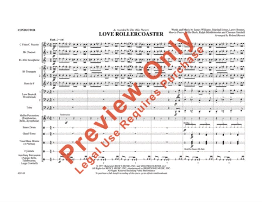 Love Rollercoaster Love Rollercoaster Marching Band scores gallery preview page 2