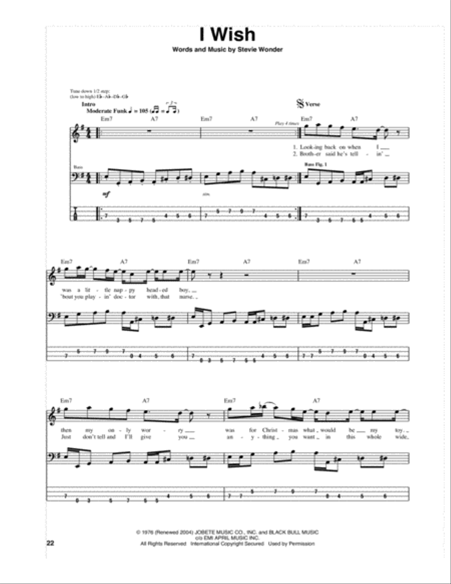 I Wish Guitar Tablature scores gallery preview page 1