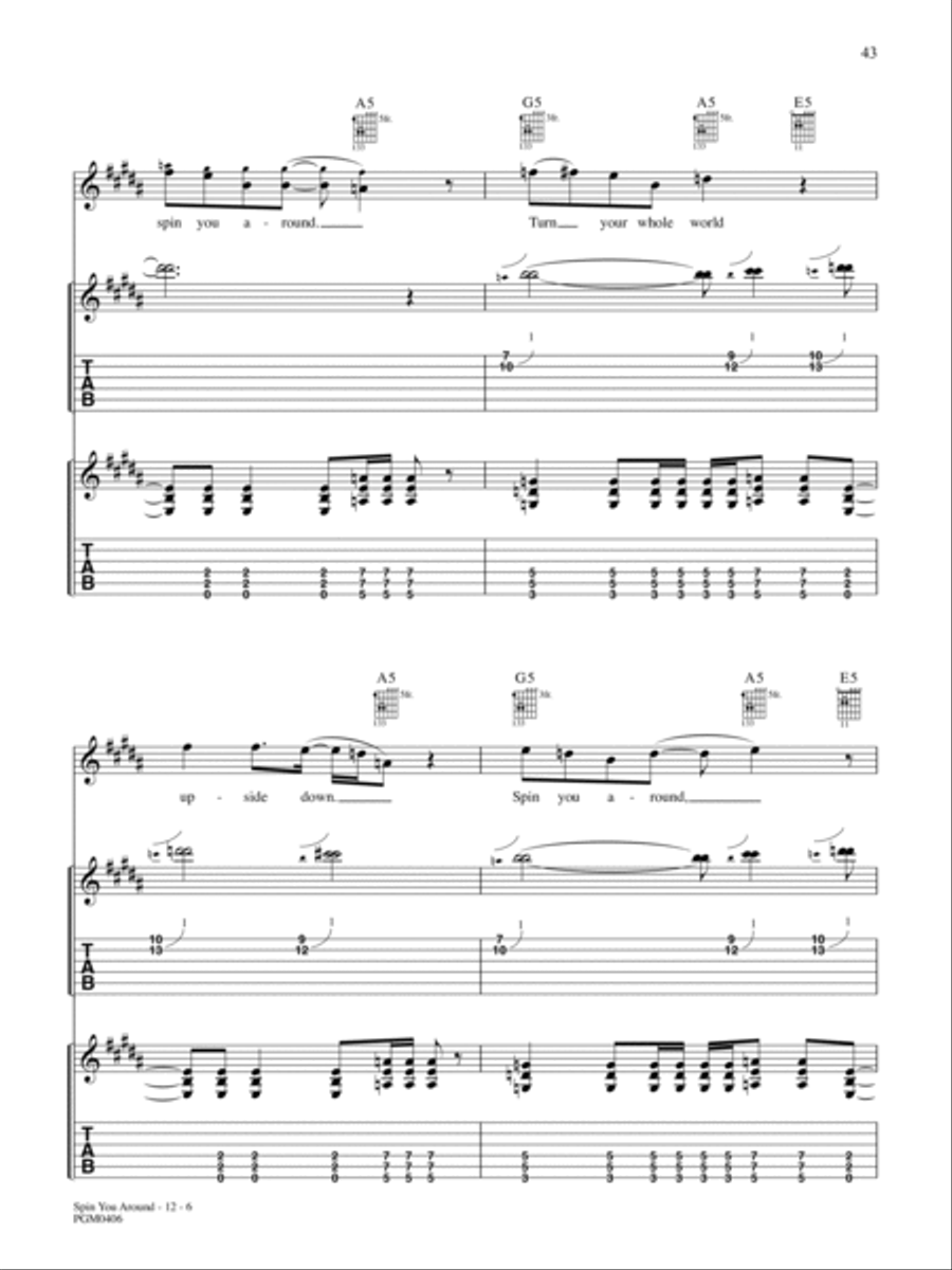 Spin You Around Guitar Tablature scores gallery preview page 6