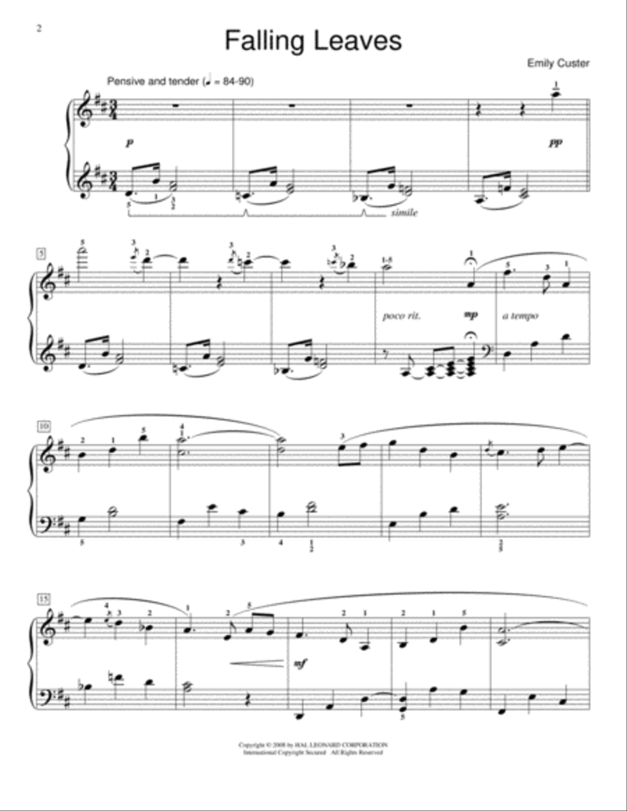 Falling Leaves Piano Method scores gallery preview page 1