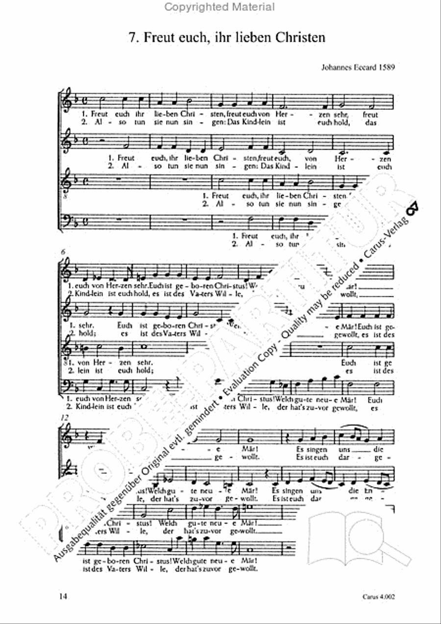 Eccard: 29 Choralbearbeitungen Collection / Songbook scores gallery preview page 15