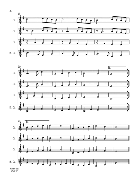 10 Christmas Songs for Clarinet Quartet image number null