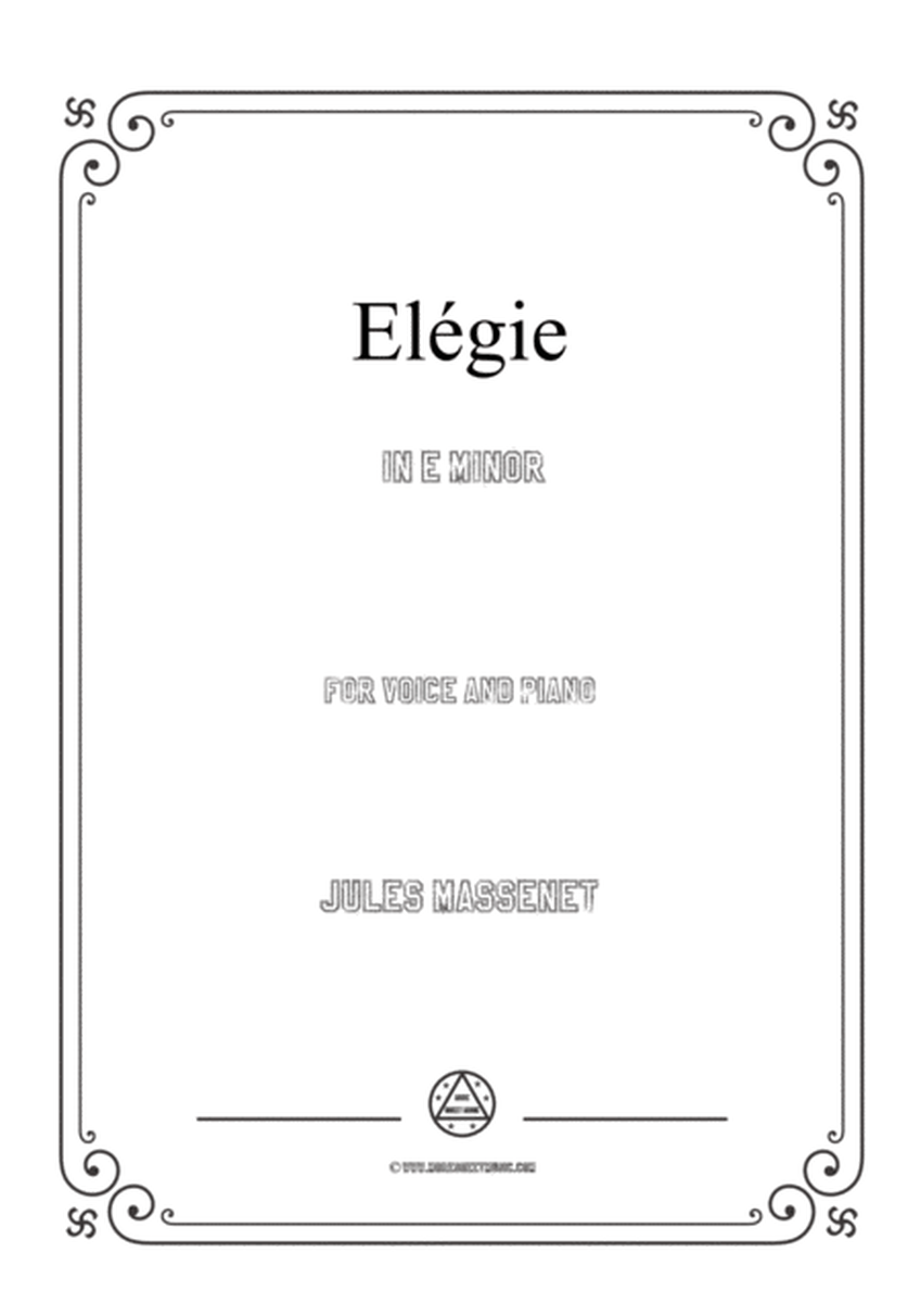 Massenet-Elégie in e minor,for Voice and Piano image number null