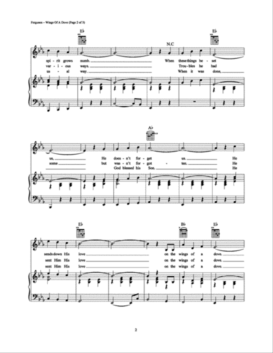 Wings of a Dove Piano, Vocal, Guitar scores gallery preview page 2
