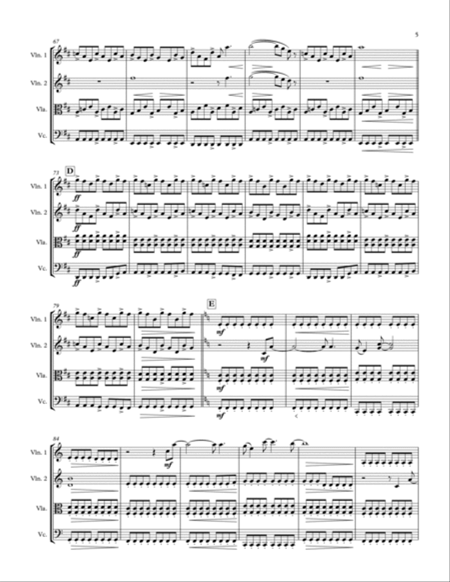 Clocks String Quartet scores gallery preview page 5