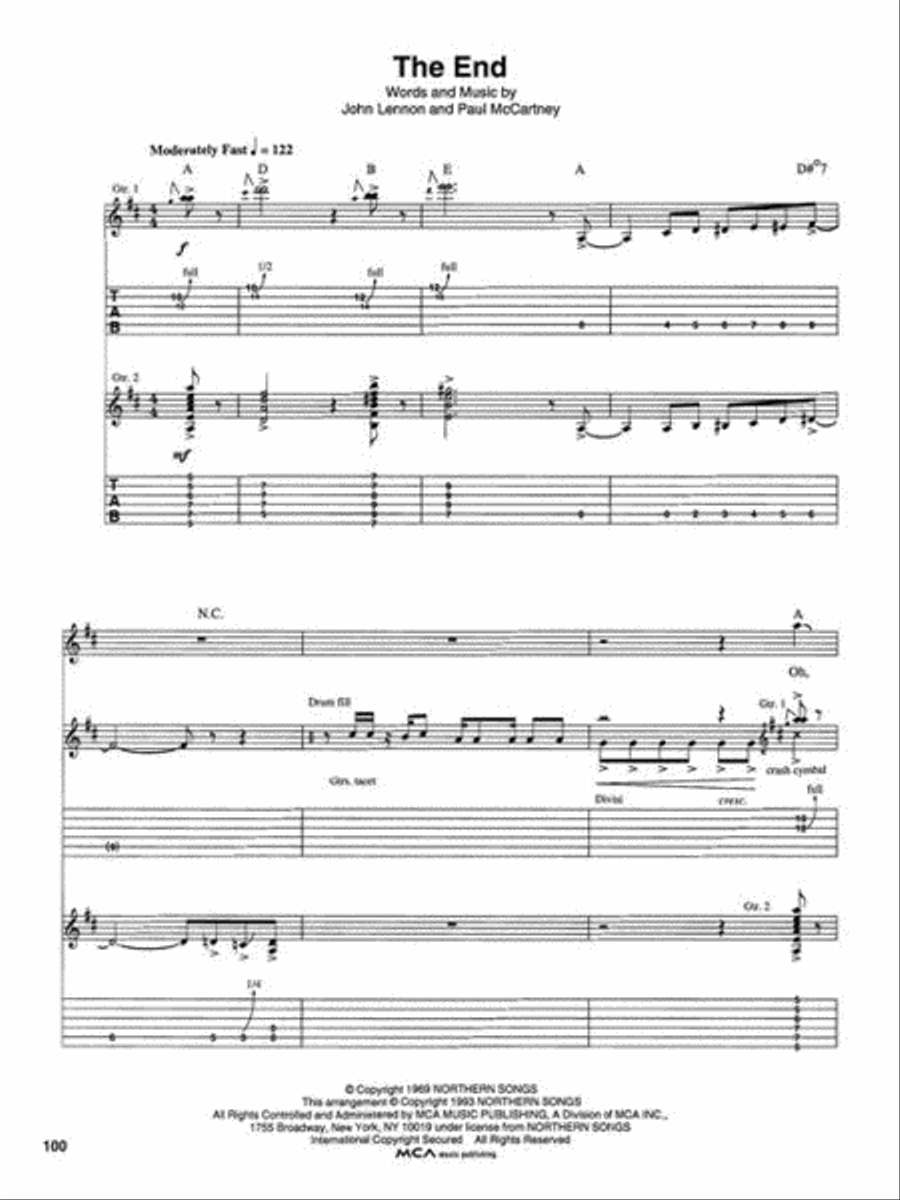 The Beatles – Abbey Road Electric Guitar scores gallery preview page 7