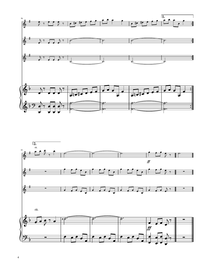 Carol of the Bells - Clarinet Trio Clarinet Trio scores gallery preview page 4
