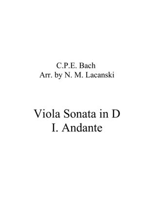 Book cover for Sonata in D for Viola and String Quartet I. Andante