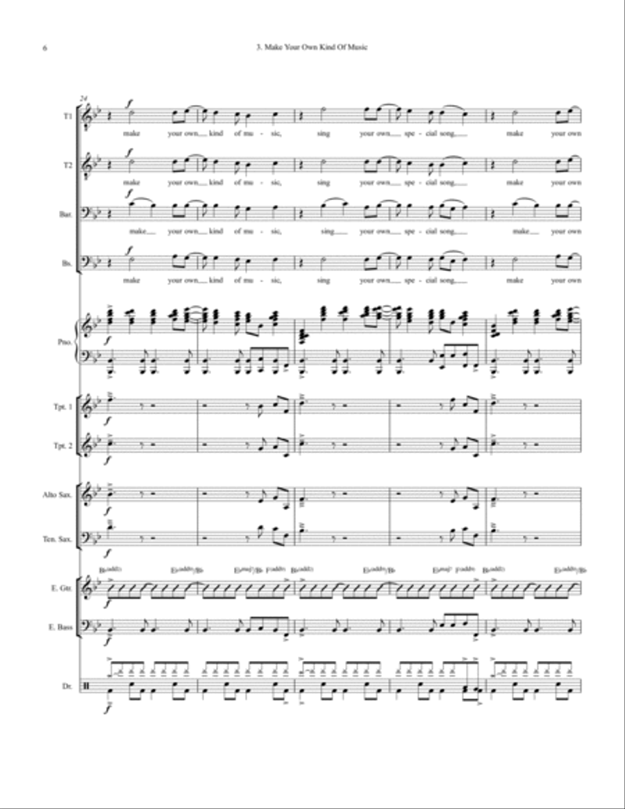 Make Your Own Kind Of Music Large Ensemble scores gallery preview page 6