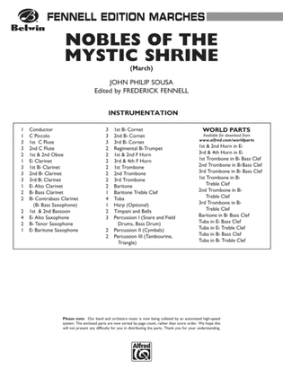 Nobles of the Mystic Shrine (March): Score