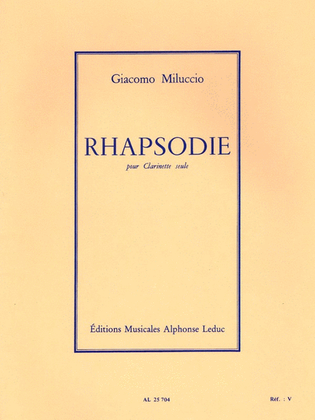 Book cover for Rhapsody (solo Clarinet)