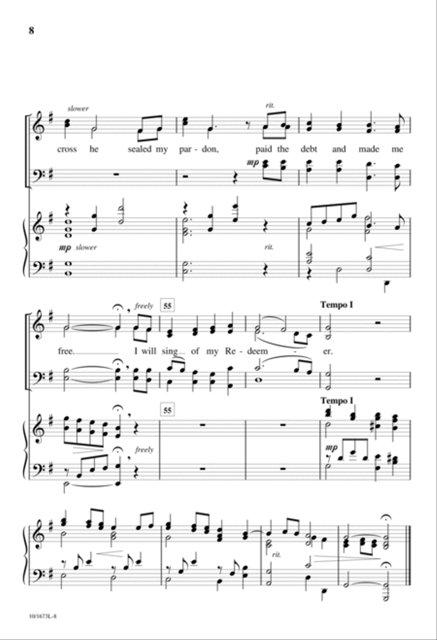 I Will Sing of My Redeemer 4-Part scores gallery preview page 6