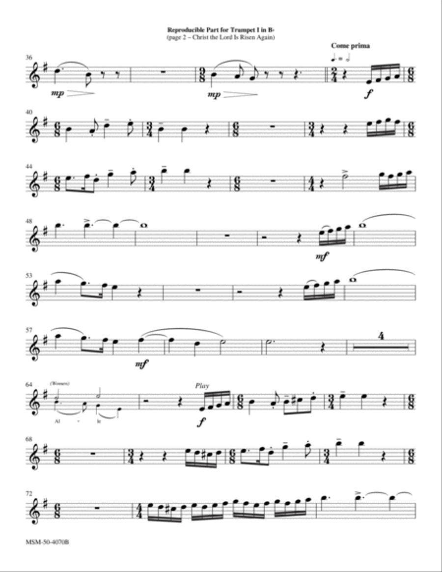 Christ the Lord Is Risen Again Choir scores gallery preview page 5