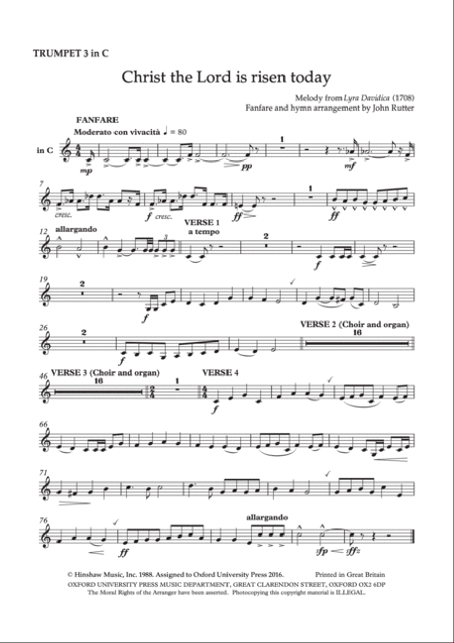 Christ the Lord is risen today 4-Part scores gallery preview page 4