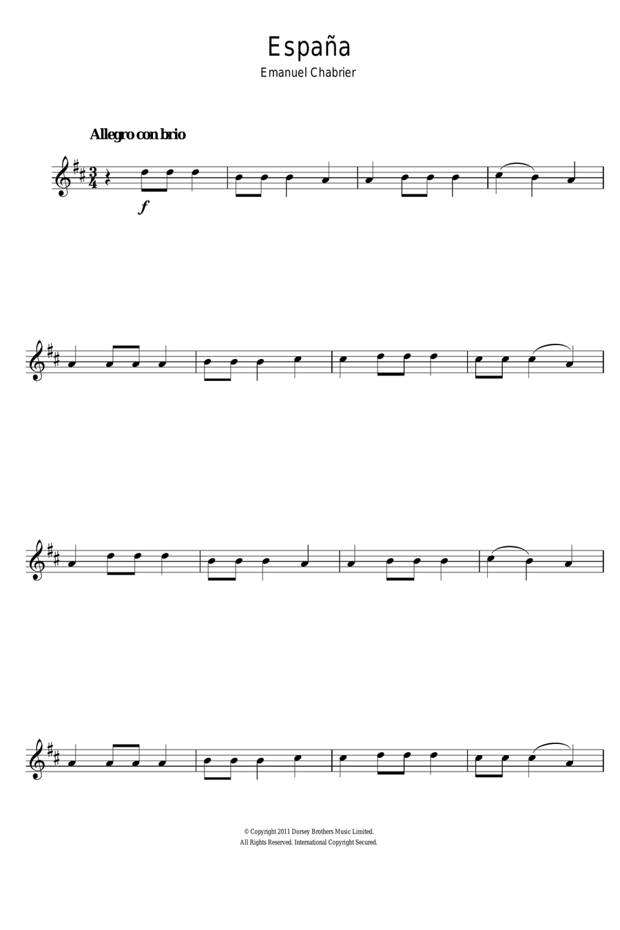 Espana Espana Alto Saxophone scores gallery preview page 1
