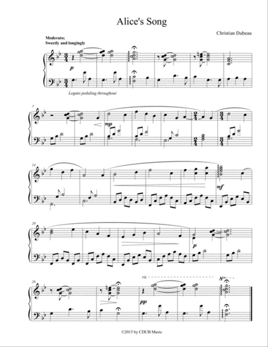 Alice's Song Alice's Song Piano Method scores gallery preview page 1