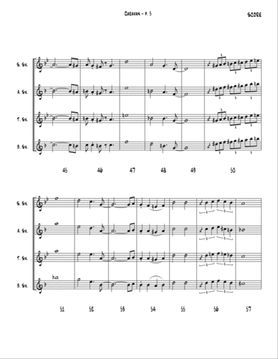 Caravan Saxophone Quartet scores gallery preview page 5