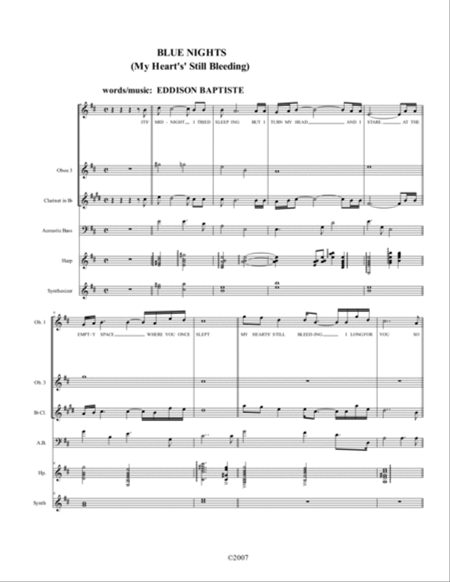 My hearts' still bleeding - blue nights Small Ensemble scores gallery preview page 2