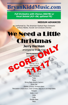 Book cover for We Need A Little Christmas - Score Only