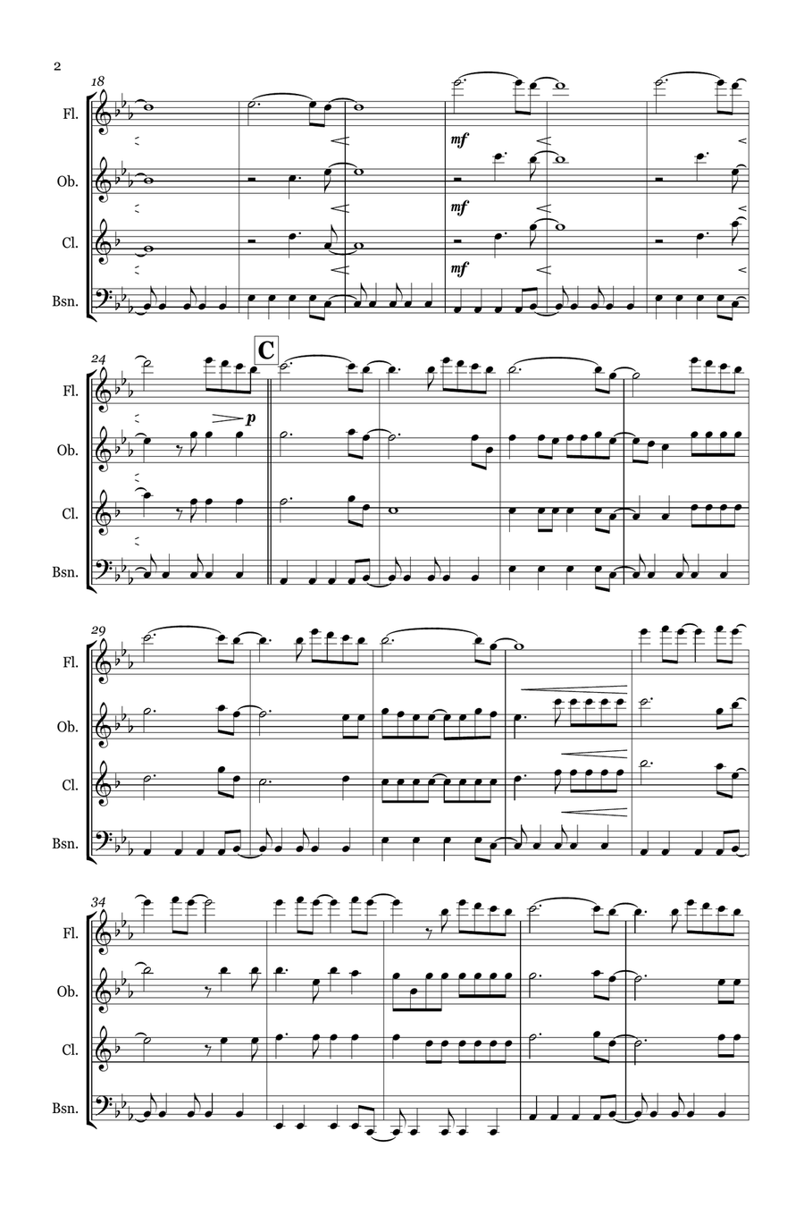 Viva La Vida Woodwind Quartet scores gallery preview page 2