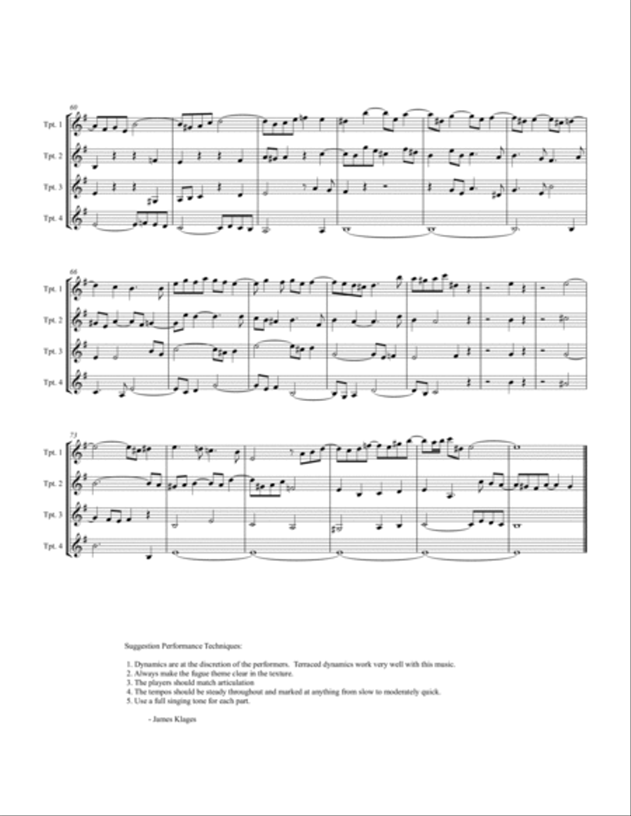 Die Kunst Der Fuge, Contrapunctus I, BWV1080 Trumpet scores gallery preview page 4
