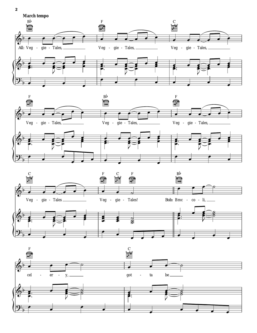 VeggieTales Theme Song VeggieTales Theme Song Guitar scores gallery preview page 2
