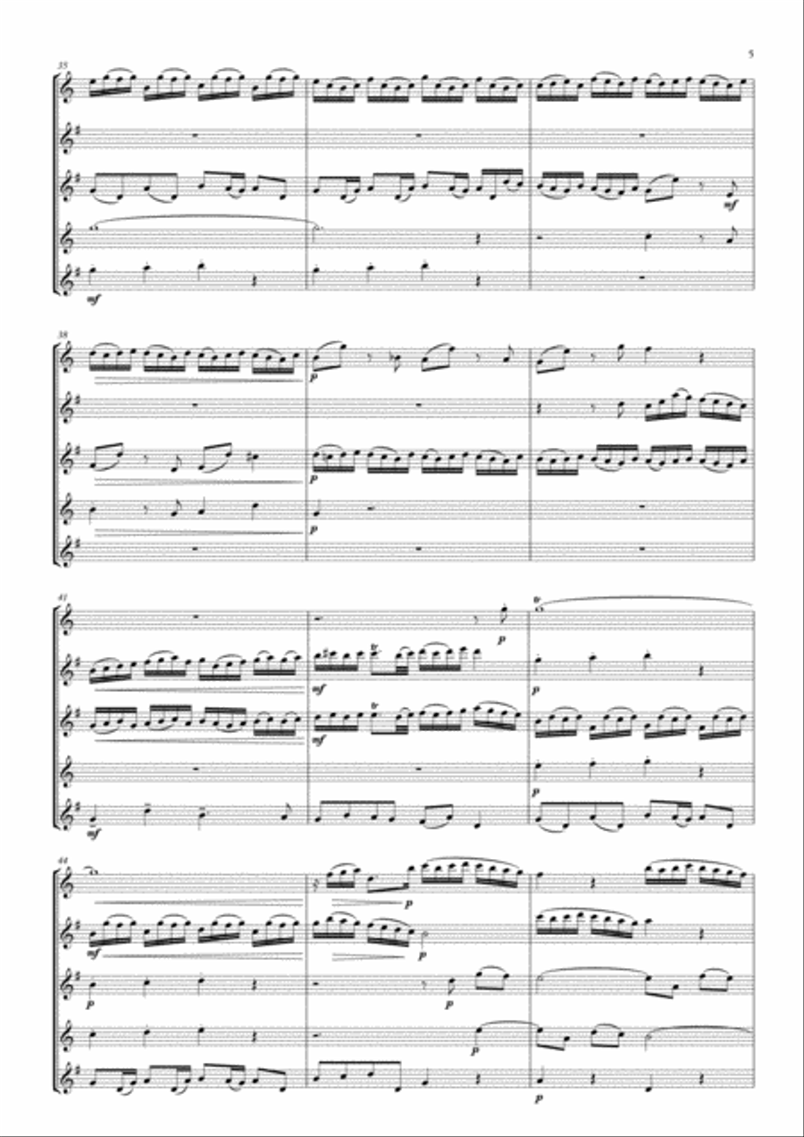 FUGUE en sol mineur BWV 578 Woodwind Quartet scores gallery preview page 5
