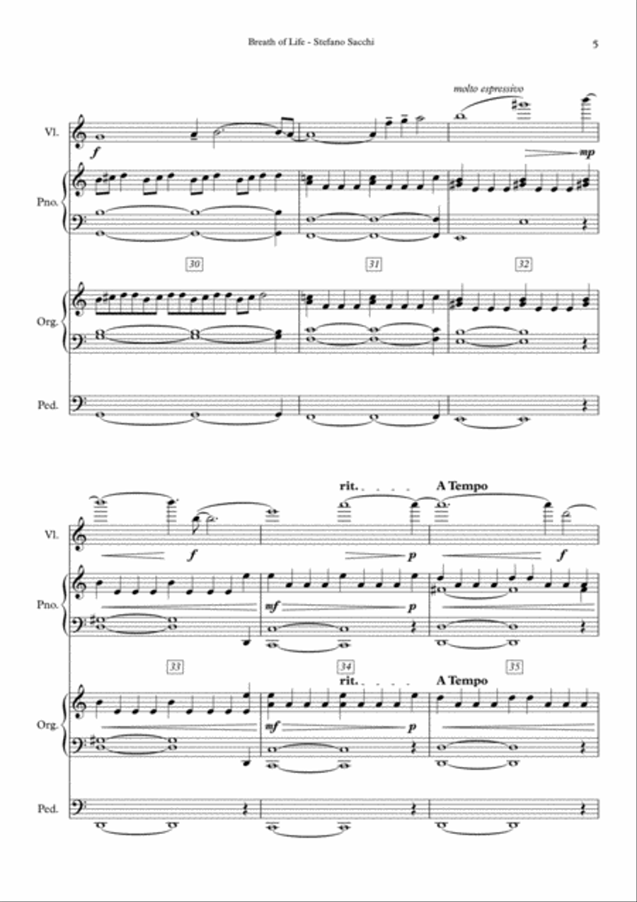 Breath of Life - Violin, Piano and Organ String Duet scores gallery preview page 5