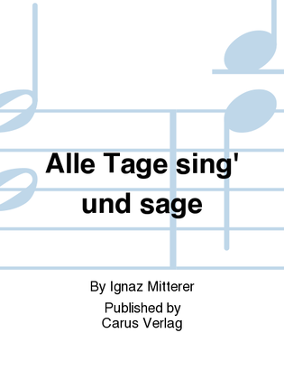 Book cover for Alle Tage sing' und sage