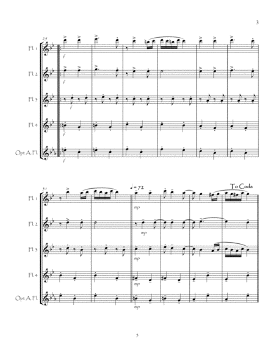 Hungarian Dance No5 for Flute Quartet Hungarian Dance No5 for Flute Quartet Flute Quartet scores gallery preview page 4