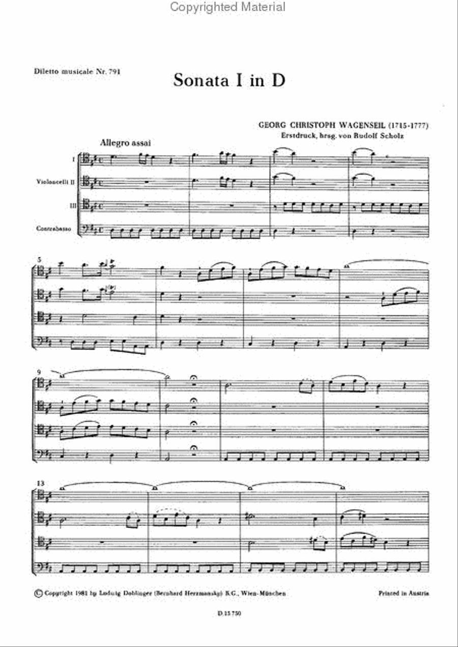 Sonate 1 D-Dur Score and Part scores gallery preview page 2
