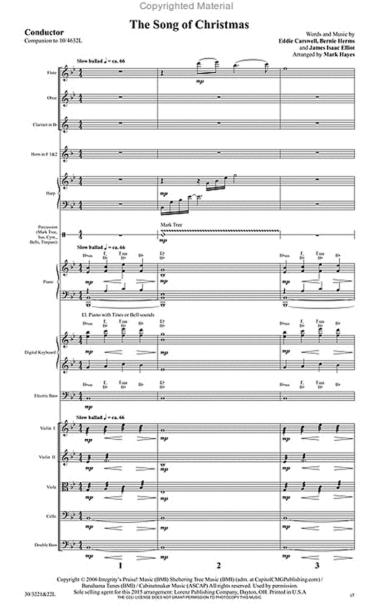 The Song of Christmas - Orchestral Score and CD with Printable Parts image number null
