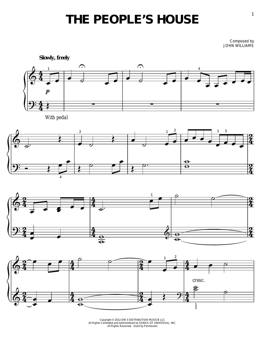 The People's House The People's House Easy Piano scores gallery preview page 1