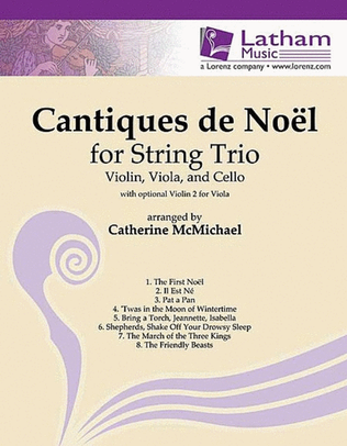 Cantiques De Noel For String Trio