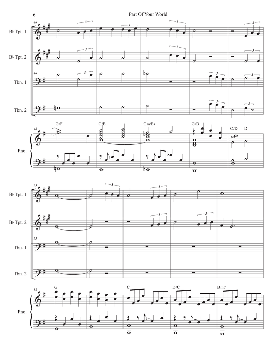 Part Of Your World Brass Ensemble scores gallery preview page 6