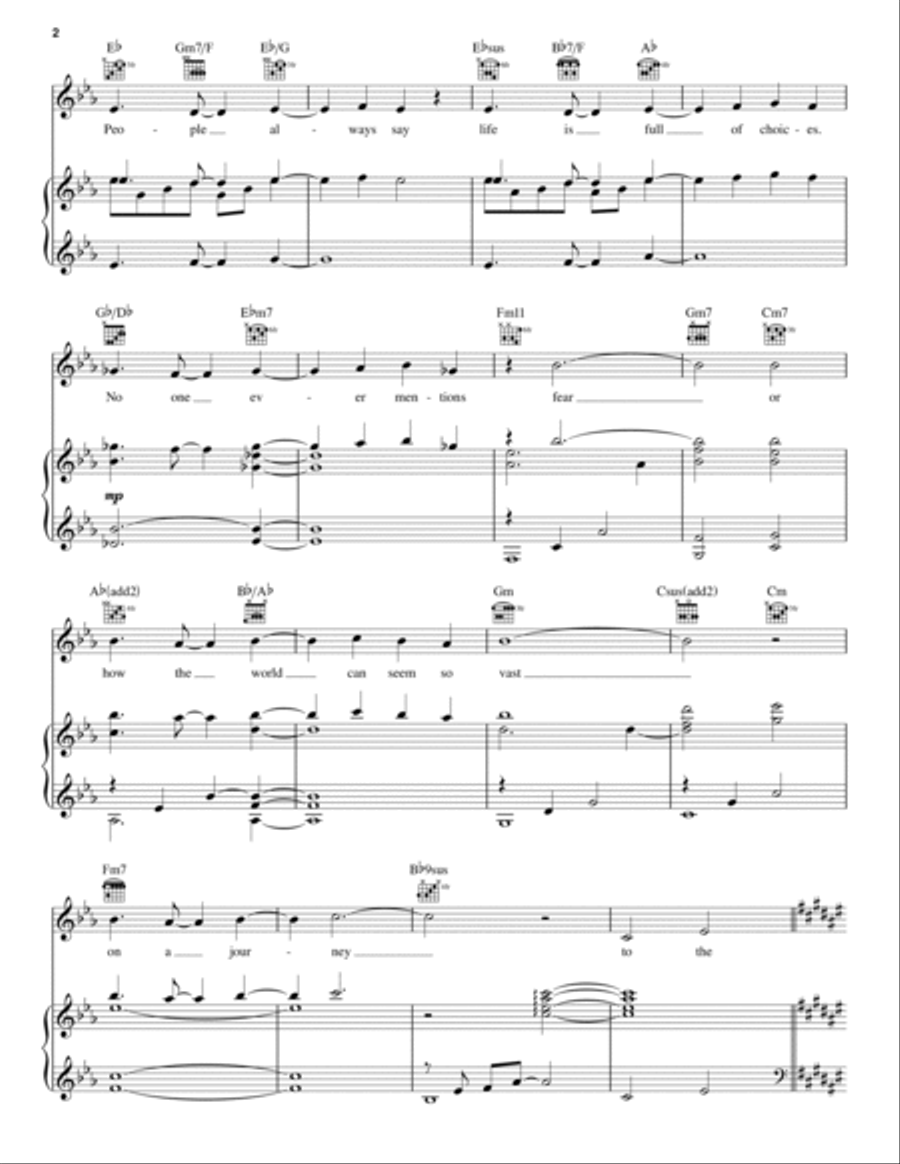 Journey To The Past Piano, Vocal, Guitar scores gallery preview page 2