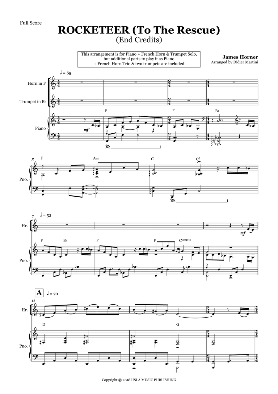 Rocketeer To The Rescue Brass Duet scores gallery preview page 2