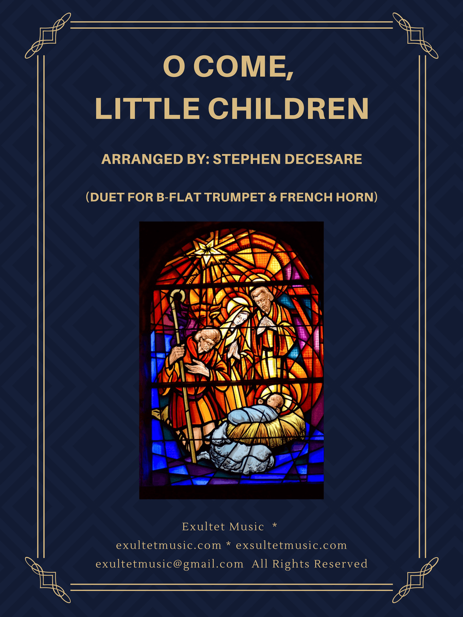 O Come, Little Children (Duet for Bb-Trumpet and French Horn) Brass Duet scores gallery preview page 1