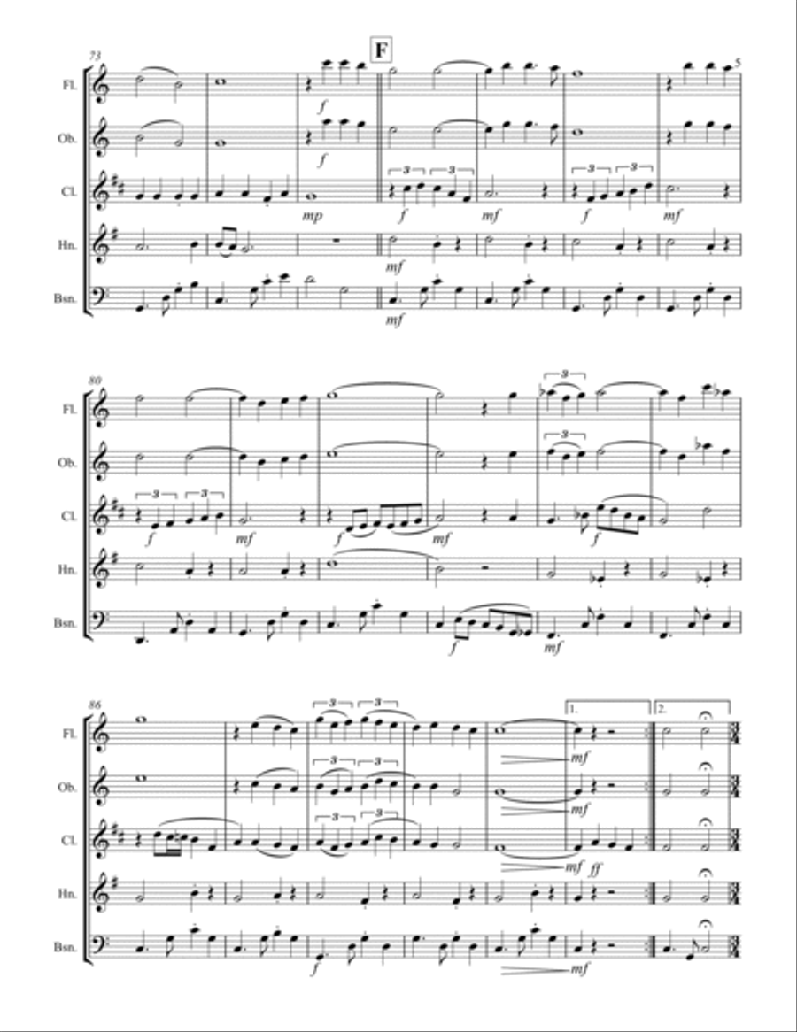 Italian Folksong Medley (for Woodwind Quintet) Woodwind Quintet scores gallery preview page 6