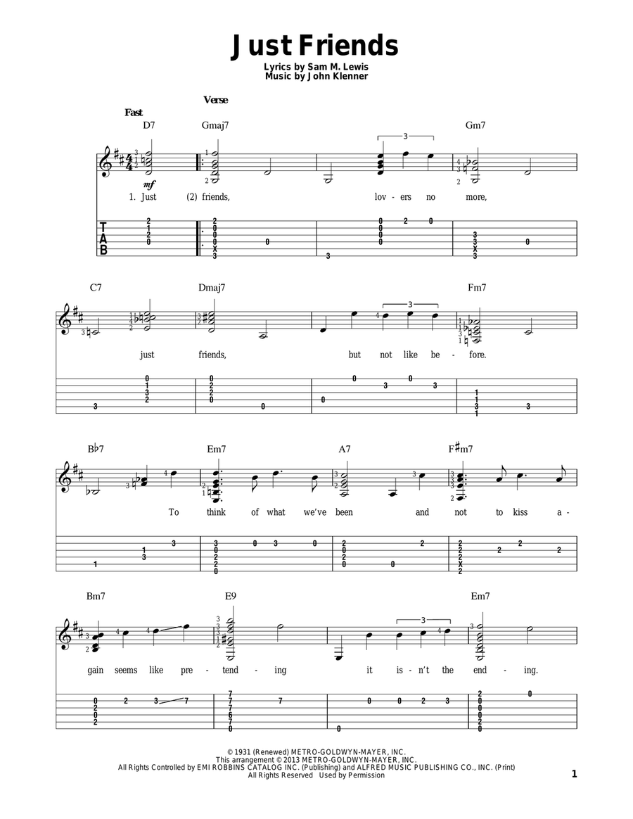 Just Friends Electric Guitar scores gallery preview page 1