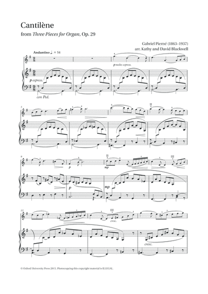 Cantilène: from Three Pieces for Organ, Op. 29