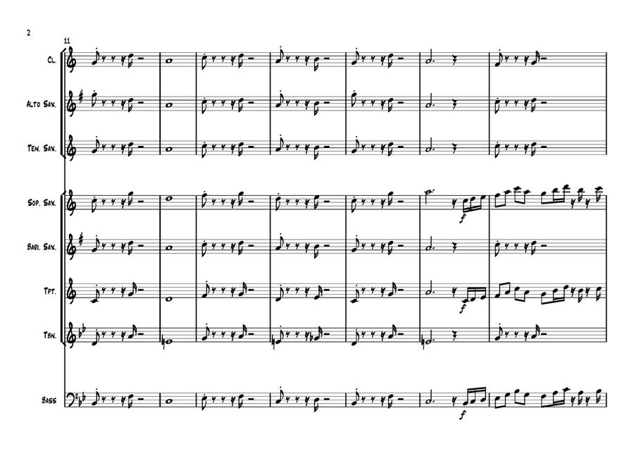Gospel March - Monsters University Jazz Ensemble scores gallery preview page 2