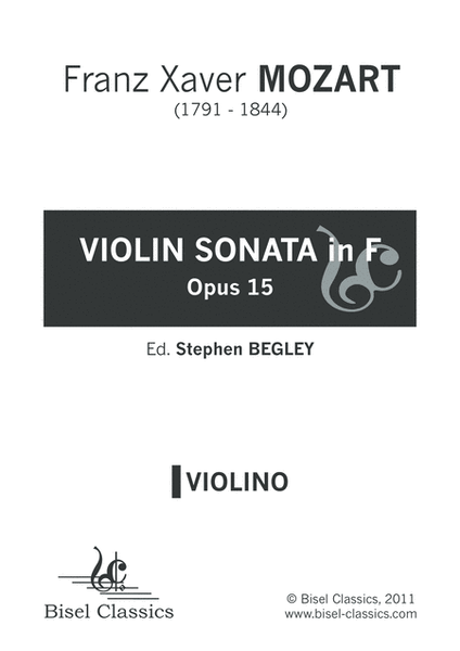 Violin Sonata in F, Opus 15, Violin Part