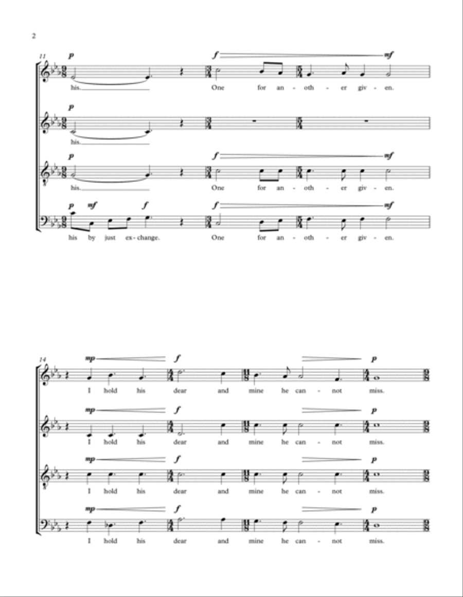 My True Love Hath My Heart 4-Part scores gallery preview page 4